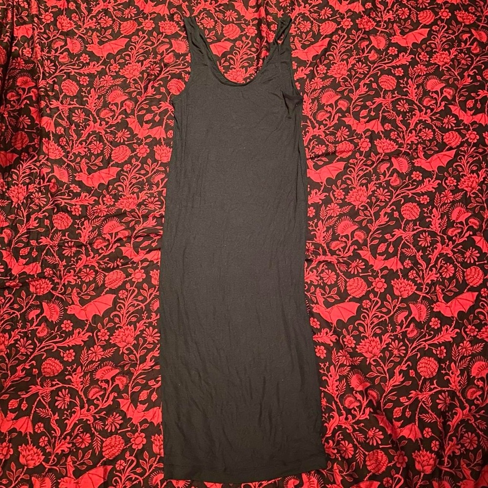 Parade black midi bodycon dress with scoop neck and scoop back